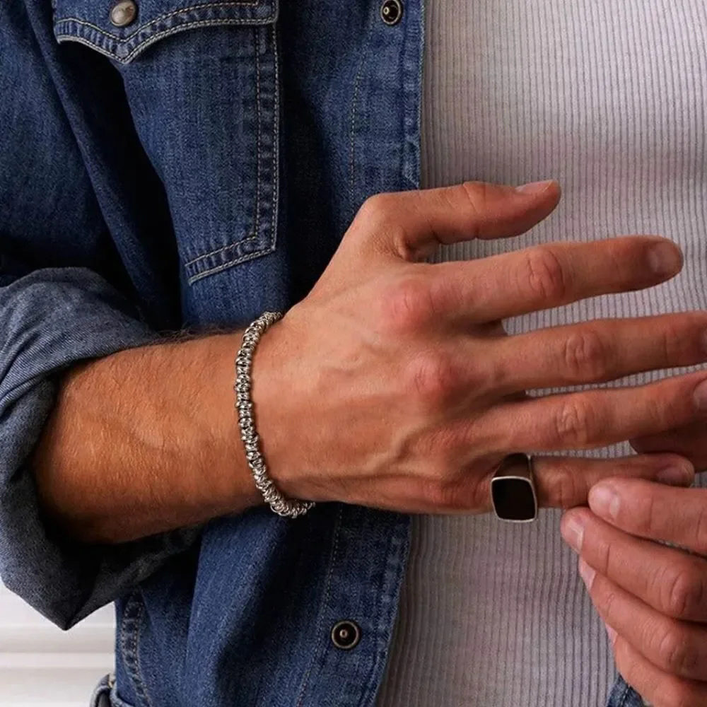 Stylish Twisted Stainless Steel Bracelet